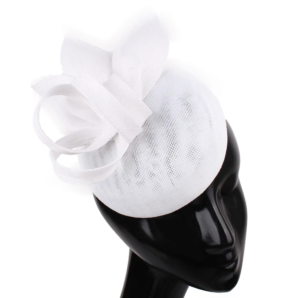 Имитация Sinamay чародей головной убор события случай шляпа для кентукки дерби церкви свадебная вечеринка гонки высокое качество для женщин свадебные - Цвет: Белый