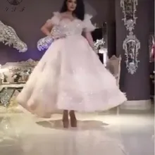 Новое поступление, платье с открытыми плечами, расшитое бисером и камнями, с блестками, с коротким рукавом, с перьями, короткое спереди и длинное сзади, платье для выпускного вечера