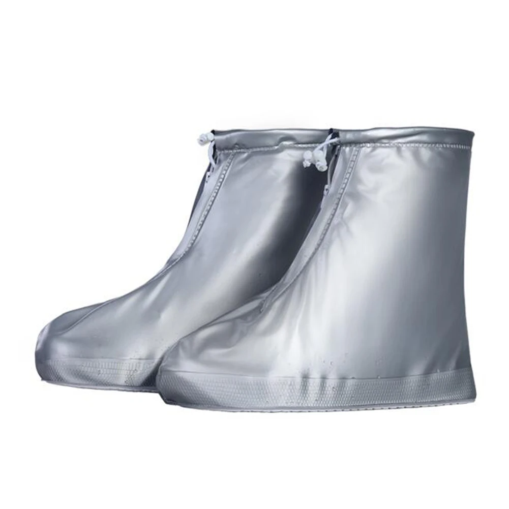 1 пара многоразовых непромокаемый чехол для обуви Водонепроницаемые Нескользящие ботинки унисекс обувь аксессуары Высокое качество Нескользящие резиновые сапоги - Цвет: Grey
