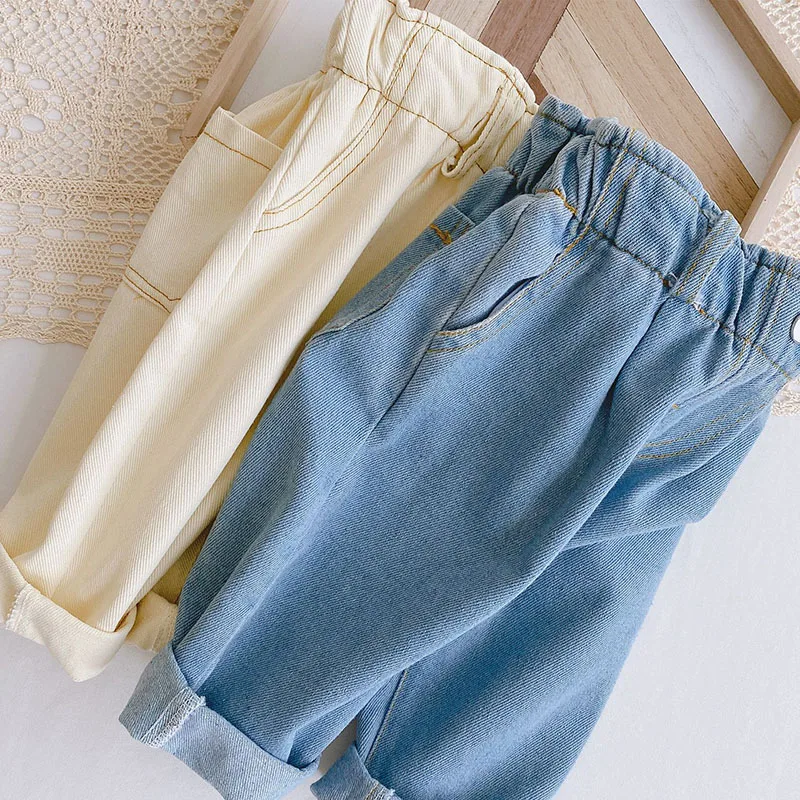 MILANCEL Autumn Fashion Denim Kids Baby Girls and Boys Jeans  Straight Toddler Pants 2