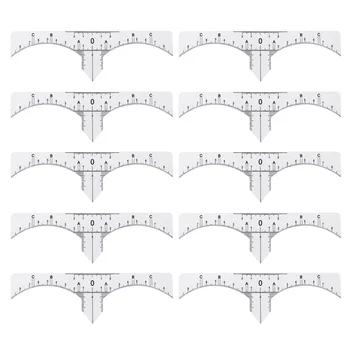 

10pcs of One Set Professional Plastic Eyebrow Ruler Disposable Tattoo Ruler Eyebrow Card Eyebrow Stencil Useful Eyebrow Ruler fo