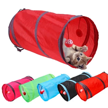 

Cat Toy 7 Color 2 Holes Kitten Toys Play Tubes Balls Puppy Rabbit Play Dog Chat Tunnel Funny Cat Tunnel Collapsible Crinkle