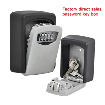 

4 Digit Combination Keys Safety Security Storage Box Lock Wall Mount Organizer Outdoor Password Lock Hidden Key Storage Case