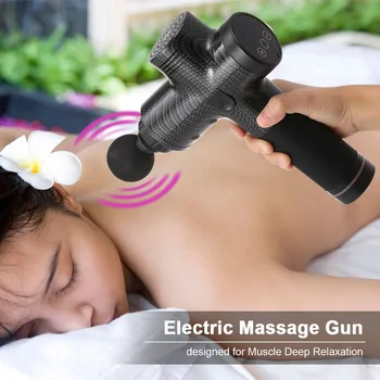 

Electric Massage Gun Handheld Cordless Tissue Massager with 4 Different Massage Headsfor Muscle Deep Relaxation Massage Device