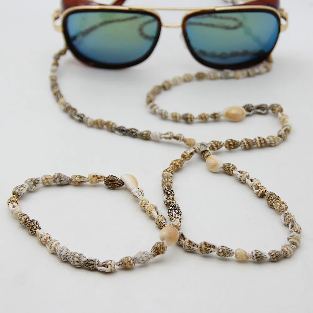 

FishSheep New Seashell Conch Glasses Chain Sunglasses Eyewears Cord Holder Boho Natural Shell Beads Eyeglass Strap Rope Lanyard