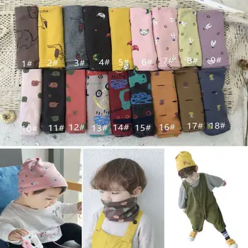 

Cute Baby Toddler Kids Boys Girls Milk Silk Cartoon Hat Cap Beanie Scarf Warp Baby Unisex Printed Scarves