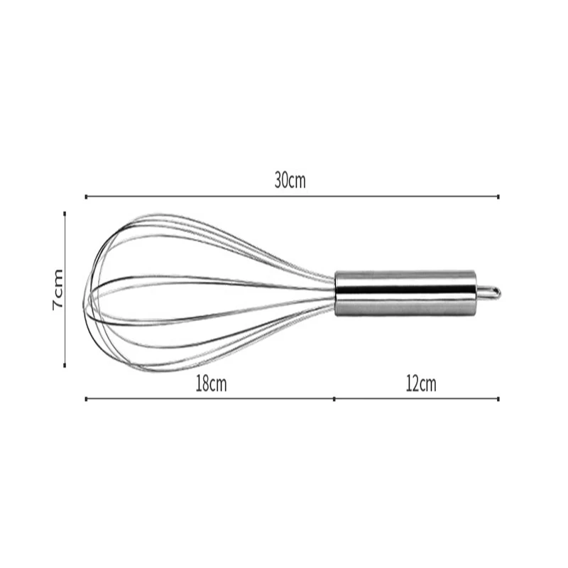 Ручной венчик для яиц из нержавеющей стали миксер кухонные инструменты 8 10 12 дюймов - Цвет: 12Inch
