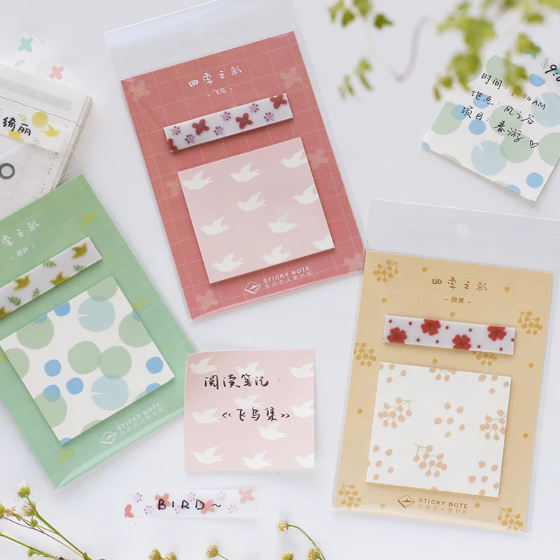

Cute Forest Sticky Notes Index Tab Flags Memo Pads Page Maker Self-stick Label Daily Weekly Planner Schedule Stickers