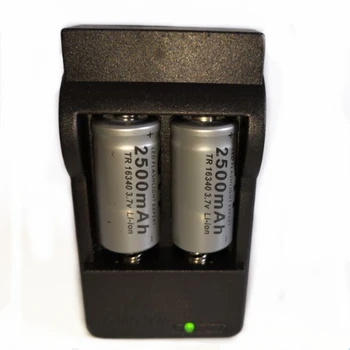 

2pcs 3.7V 2500mAh CR123A 16340 rechargeable battery lithium battery +16340 lithium battery smart charger