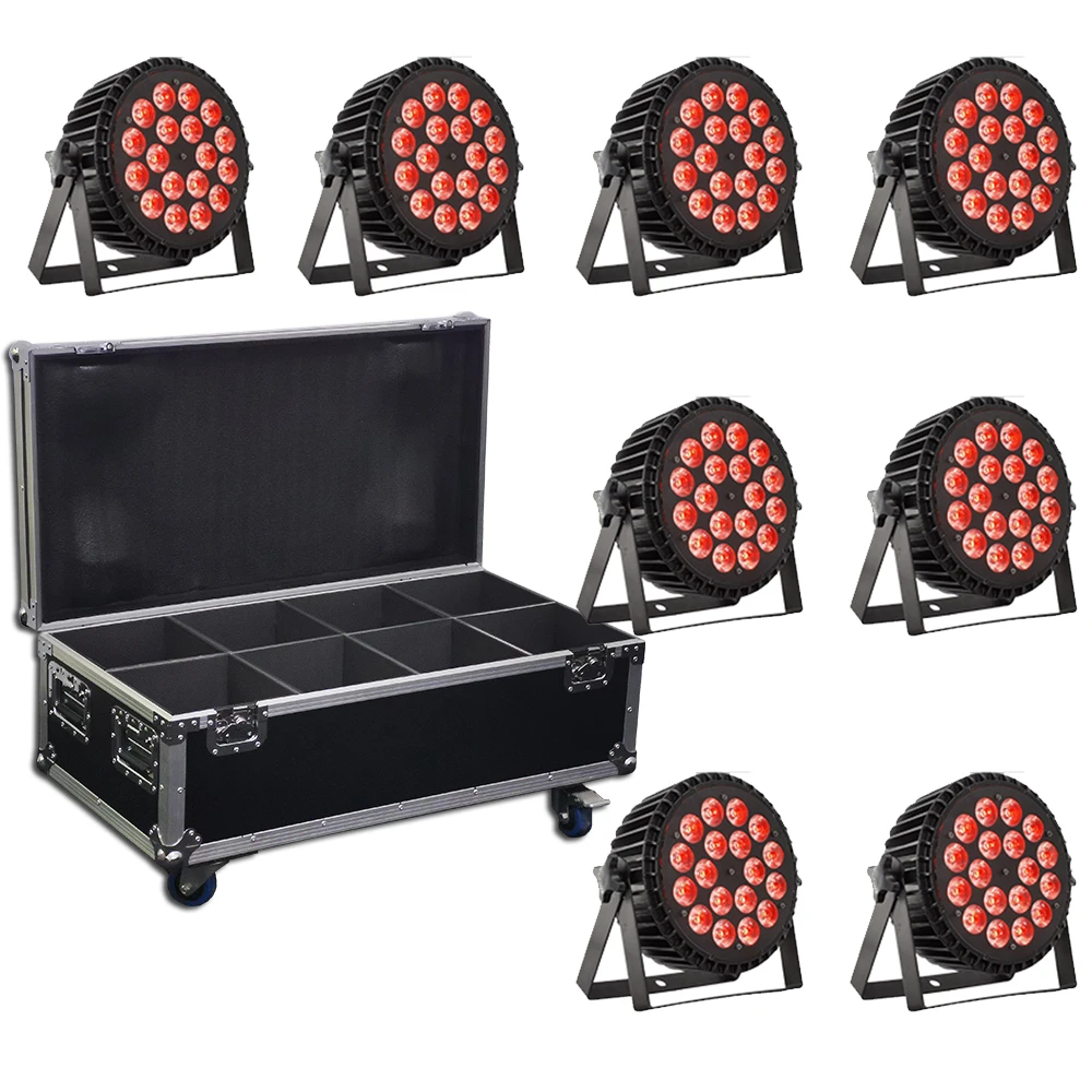 8 шт./алюминий 18x12 Вт Светодиодный светильник + f чехол RGBW 4in1Led плоский par 18x12w dj