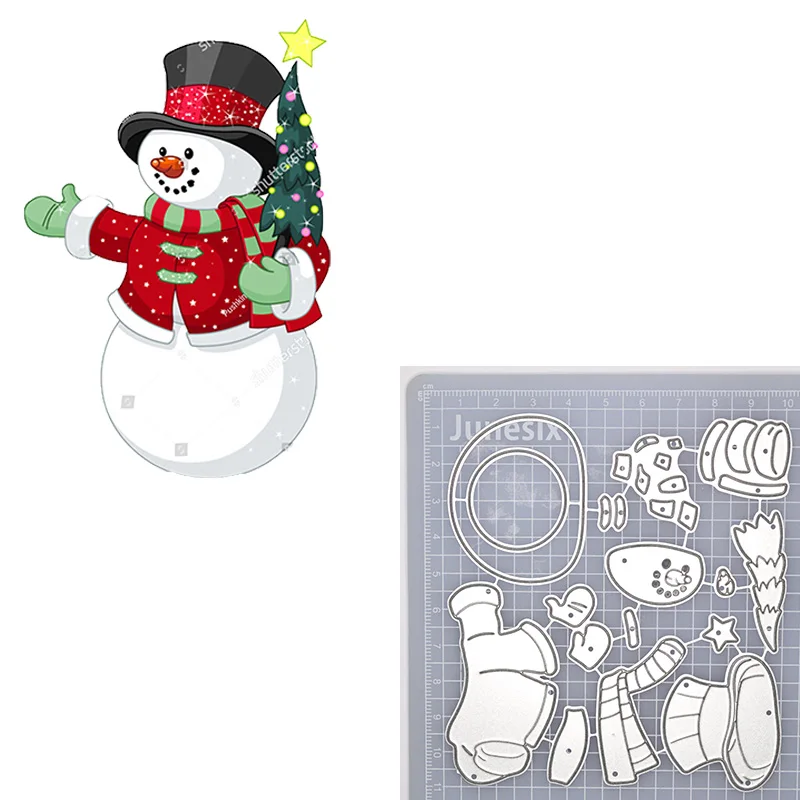 Рождественский снеговик с мальчиком и девочкой металлические Вырубные штампы Пингвин олень кукла трафарет для поделок Скрапбукинг тиснение декоративная карта - Цвет: 13