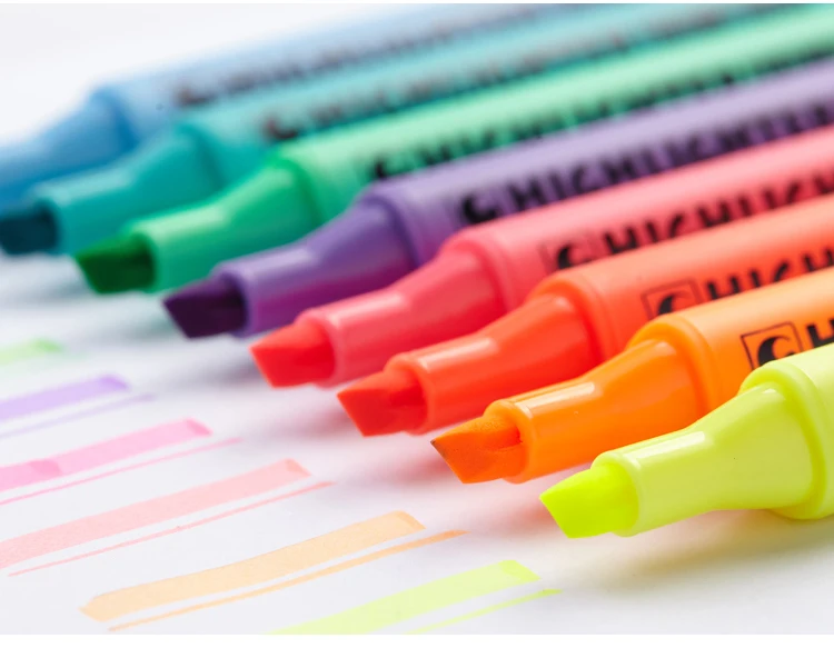 Student stationery Focus mark pen Colorful highlighter mix color 15pcs free shipping бинокль veber free focus бпш 7x35