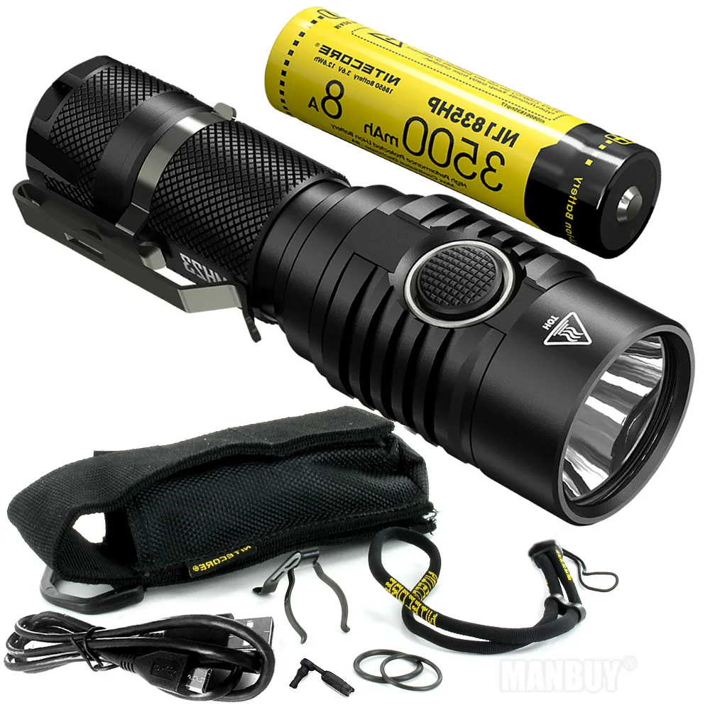 TOPSALE NITECORE MH23 Torch 1800LMs CREE XHP35 HD LED Mini Lamp Waterproof Flashlight 3500mAh Rechargeable Battery Free Shipping