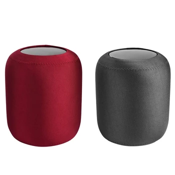 

2 Pcs Storage Pouch Protective Cover Case for Apple Homepod Bluetooth Speaker, Red & Dark Gray
