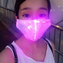 Masque facial lumineux et lumineux avec LED, 7 couleurs, Rechargeable par USB, anti poussière, pour le Festival de noël, pour les Costumes de danse Rave mascarade