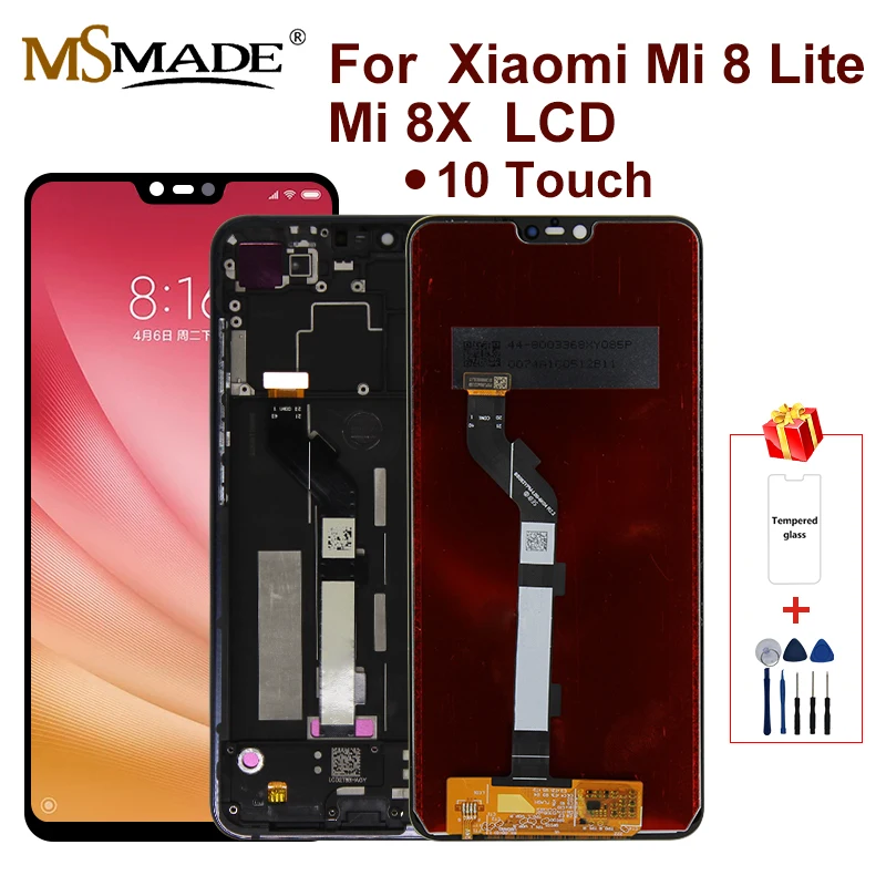 

For Xiaomi Mi 8 Lite LCD Display + Frame Screen Touch Digitizer Assembly For Mi 8X LCD Display 10 Point Touch Repair Parts