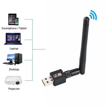 

Network Card Mini USB WiFi Adapter Card 150 Mbps 2dBi WiFi Antenna USB WiFi 2.4G PC adapter Ethernet Receiver WiFi Dongle W B9A6