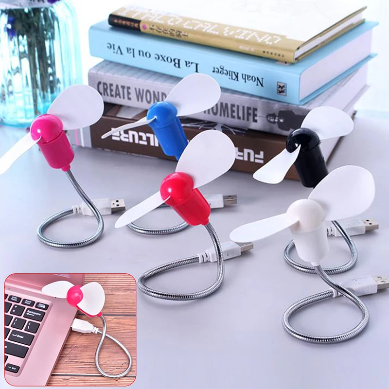 Мини USB вентилятор гибкий Охлаждающий с переключателем для ноутбука компьютера