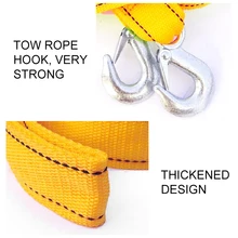 3/4/5m 3/5/8 Tons Car Tow Rope Fluorescent Yellow Tow Rope Car Safety First Aid Traction Pull Rope Various Specifications