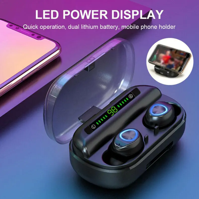 V10 BT5 0 Waterproof Mini Headset TWS Wireless LED Earphone In Ear Stereo Sound Sweatproof Sport Earbuds For Xiaomi iPhone LG