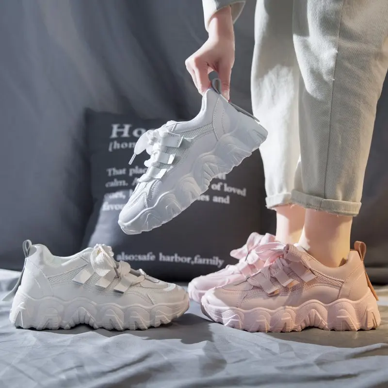 

2019 Mesh Women Sneakers Breathable Women Flat Shoes Lightweight Casual Shoes Ladies Lace-up Deportivas Mujer Chaussures Femme