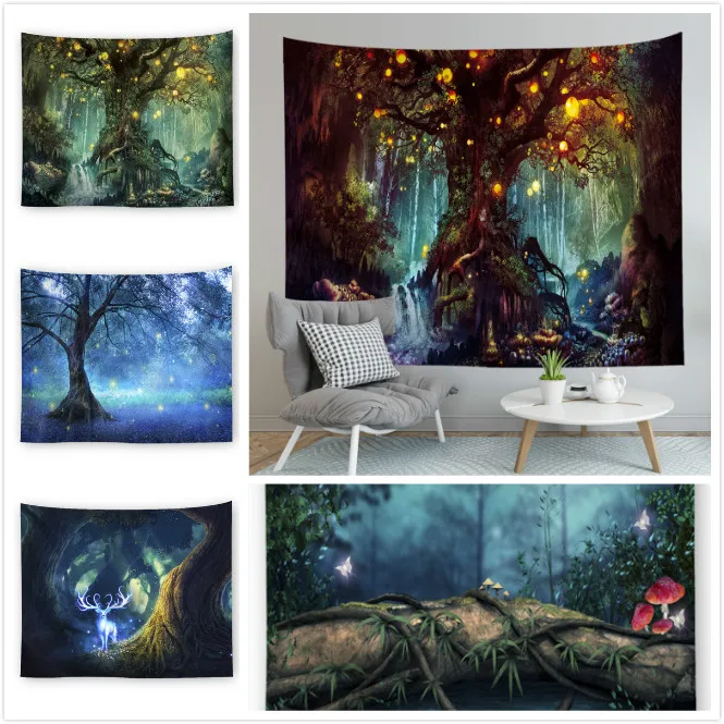 2020 New Wish Tree Tapestry Home Decor Wall Hanging Carpet Multifunctional Cover Table Cloth Picnic Blanket