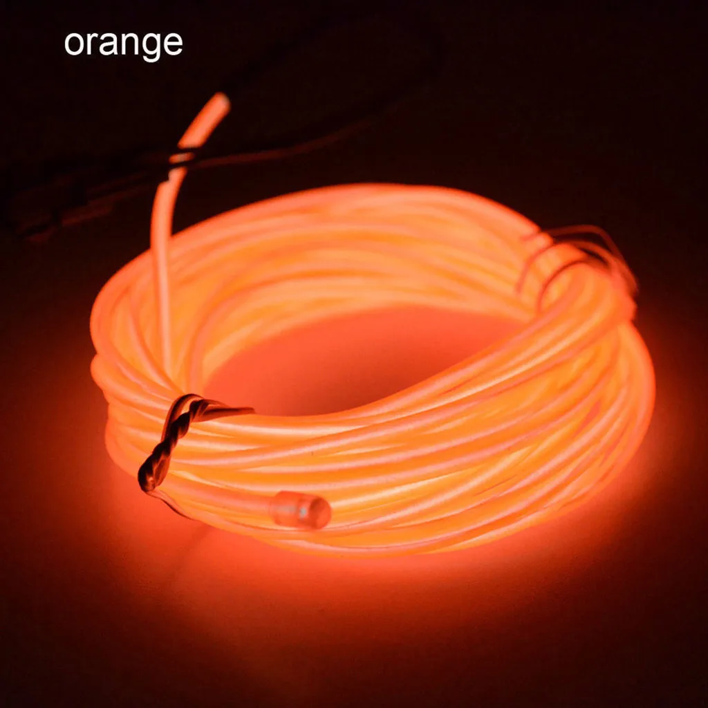 Гибкий светодиодный светильник EL Wire String Strip Rope светящийся Декор неоновая лампа USB контроллер 5 м гибкий светодиодный светильник EL Wire String Strip - Испускаемый цвет: C