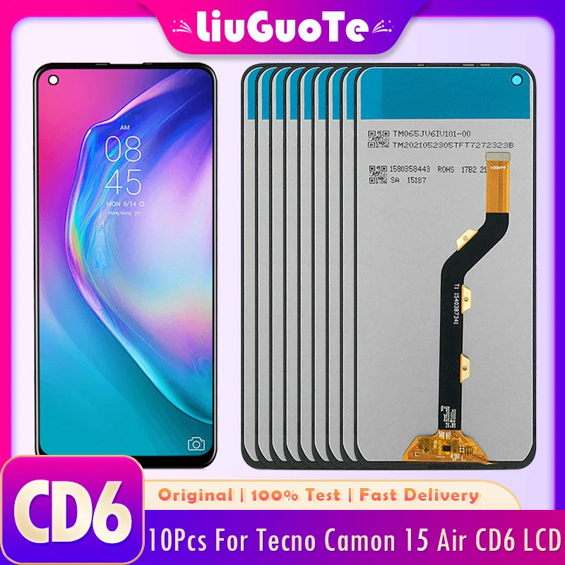 Оригинальный дисплей для Tecno Camon 15 Air CD6 10 шт. ЖК-дисплей фотография новая камера