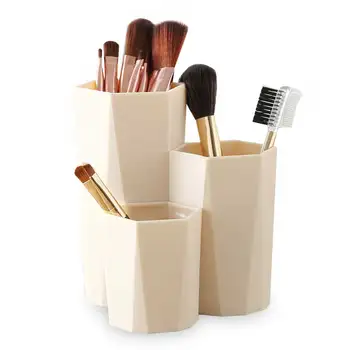 

Cosmetic Brush Storage Box Table Organizer Makeup Brush With Burlap Bag Makeup Tools Powder Brush Pen Holder Rack Professional