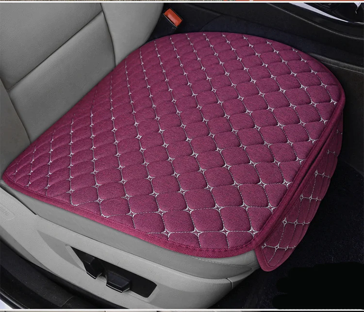 1pcs Front Purple 5 цветов Универсальный Автомобильный передний задний дышащий льняной авто чехол для защиты сиденья Подушка Противоскользящий коврик сумка для хранения для автомобилей теплая - Название цвета: 1pcs Front Purple