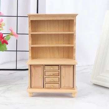 

New Miniature Chinese Classical Wardrobe Mini Cabinet Bedroom Furniture Kits Home & Living For 1/12 Scale Dollhouse