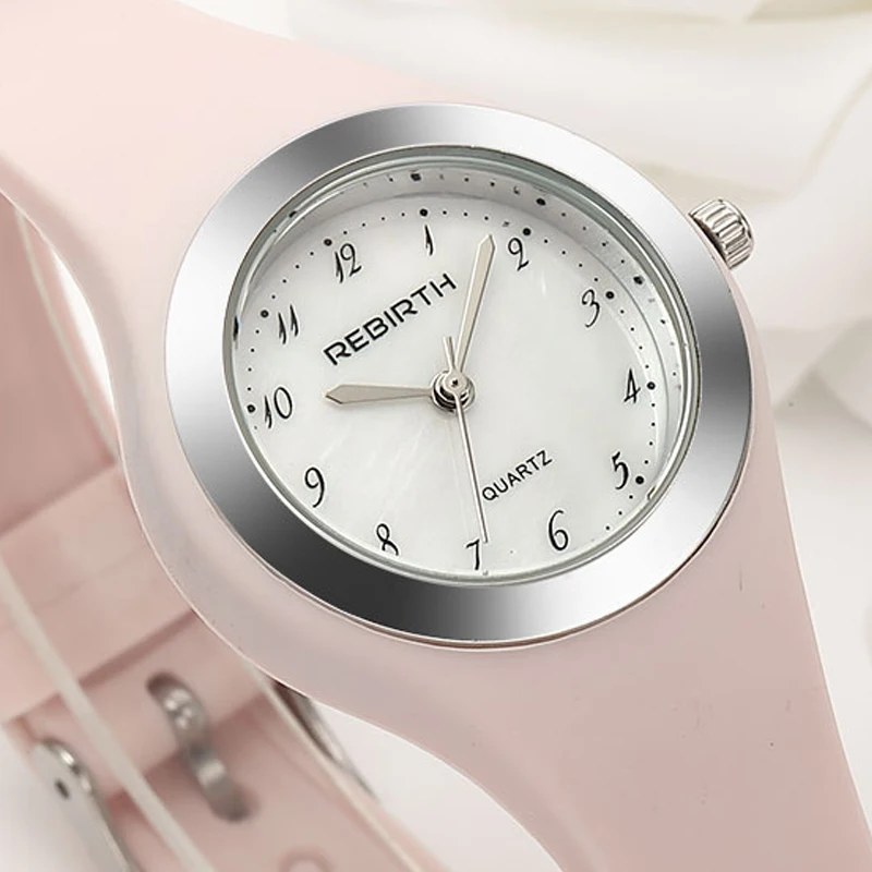 REBIRTH Women s Watch 2020 Top Brand Ladies Quartz Wristwatch Silicone Strap Ladies Women Wrist Watches