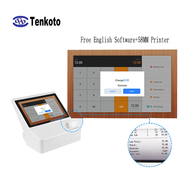 Настольный Android POS приложение умный сенсорный экран qr-код NFC оплата Android Pos система терминал с 58 мм Термопринтер