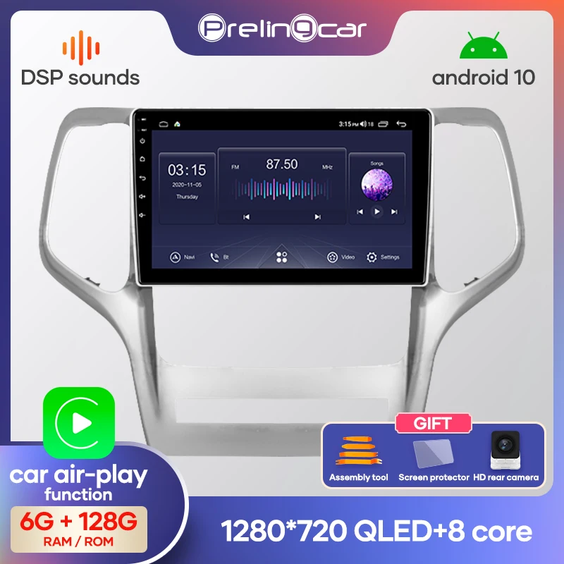 Автомагнитола Prelingcar 2DIN Android 10 0 мультимедийный видеоплеер навигация GPS для Jeep Grand