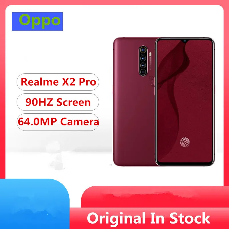 Оригинальный мобильный телефон Realme X2 Pro Red 6 5 дюймовый экран 90 Гц Super Amoled 12 Гб ОЗУ 256