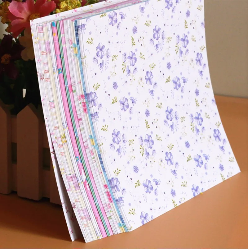 Multisizes Square Origami Paper Colorful Double Sides Crafts Paper For Home Kindergarten Kids DIY Scrapbook Papers 48pcs Scrapbook Paper