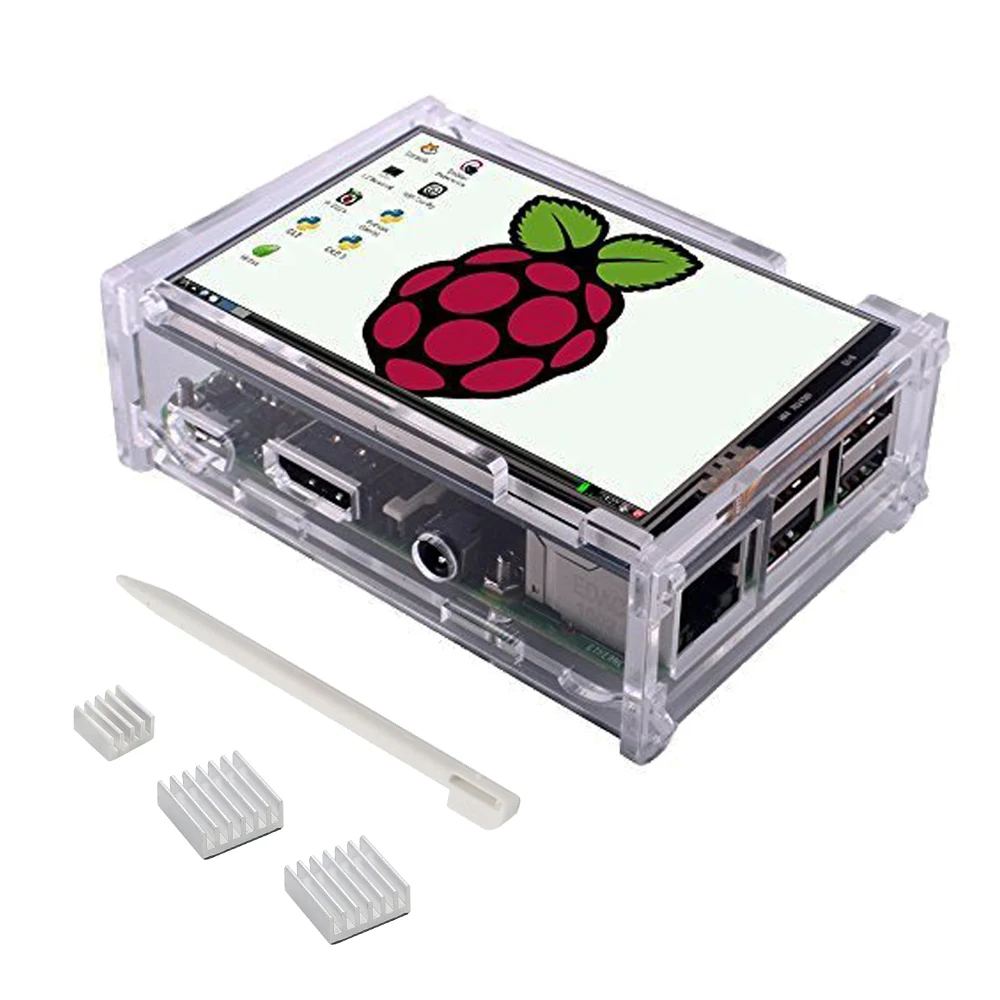 Raspberry Pi 3 дисплей 5 дюйма TFT сенсорный экран 480*320 ЖК с акриловым радиатором для