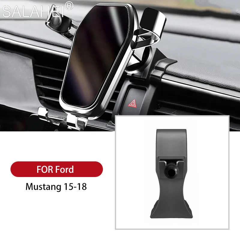For Car Accessories Air Vent Outlet Dashboard Mobile Car Phone Holder Reaction Clip Mount Cradle GPS For Ford Mustang 2015-2018