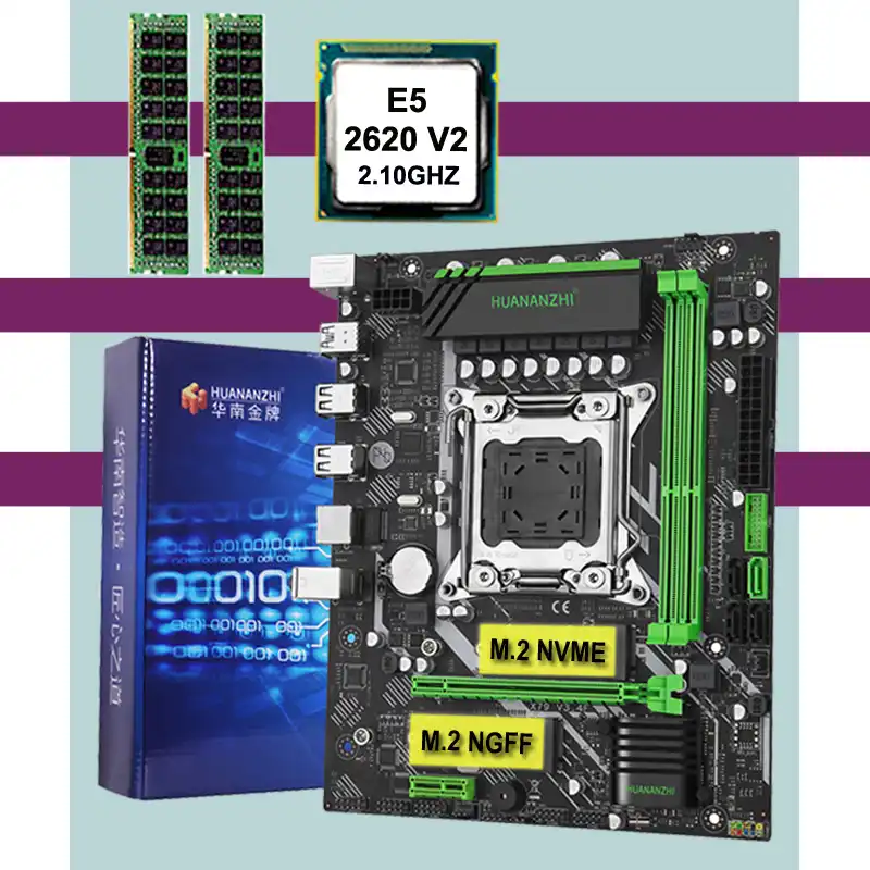 Huananzhi Motherboard Combos X79 Lga2011 Motherboard Cpu Intel Xeon E5 2620 Srokw Ram 8g Ddr3 Reg Ecc All Are Tested Aliexpress