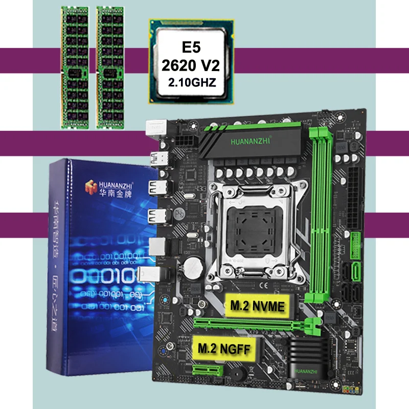 PROD 32873902028 HUANANZHI M-ATX X79 Motherboard with Dual M.2 SSD
Slots CPU Intel Xeon E5 2620 V2 Brand RAM 8G REG ECC Build Motherboard
Combo