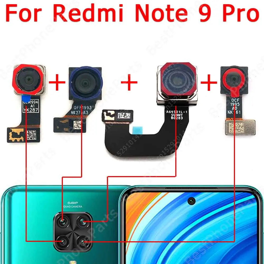 Module Caméra Avant Pour Xiaomi Redmi Note 9T - Appareil Photo Noir - Neuf - M2007J22G