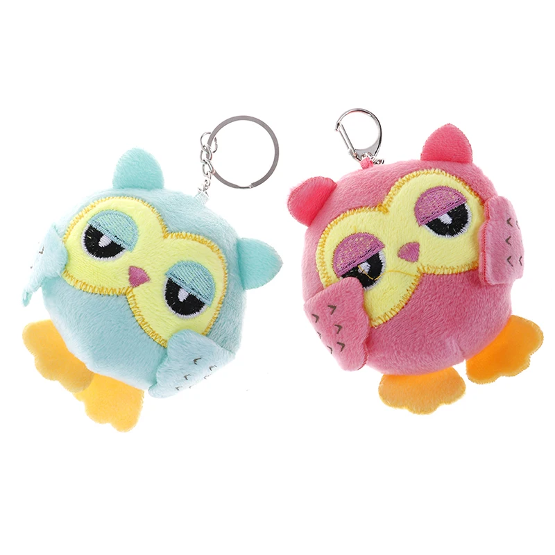 9Cm key chain toys plush stuffed animal owl toy small pendants dolls party gifts 