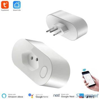 

New Brazil Standard Smart Life Socket WiFi Type N Socket APP Voice Control 16A Power Monitor work with Alexa Google Assistant