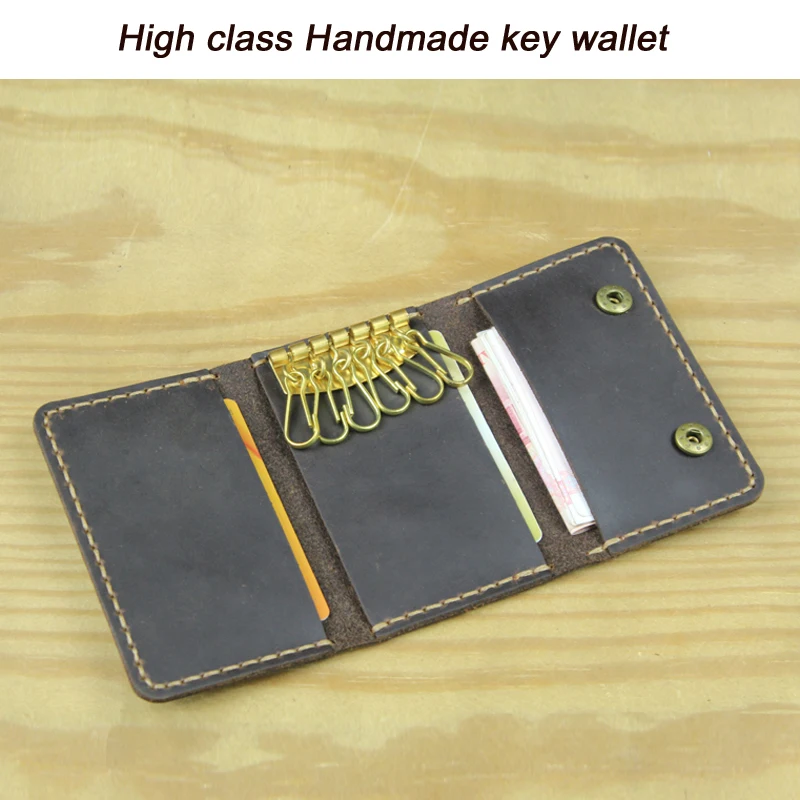 Handmade Vintage Genuine Leather Key Holder Men Leather Key Wallet Men key case Women key organizer Fashion pouch Bag key case key holder key organizer key purse