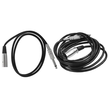 

2 Pcs XLR 3 Pin Plug to 6.35Mm 1/4 Inch Male Mono Jack Plug Cable, 1 Pcs 1Meter & 1 Pcs 3Meter
