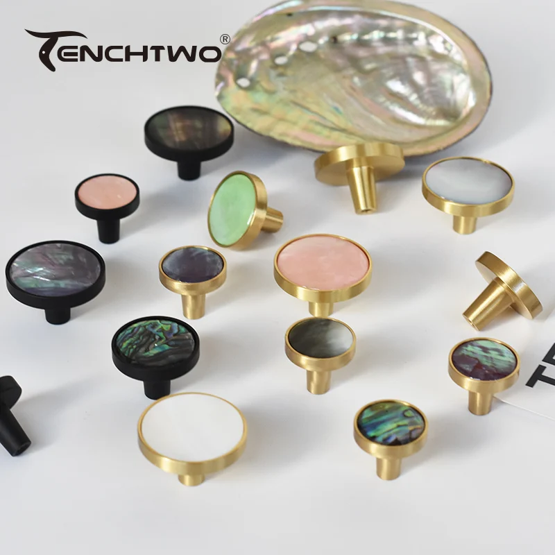 Natural Shell Gold Brass Wall Hooks Shoe Cabinet Knobs Closet Furniture Handle Wardrobe Drawer Pull Vintage Kitchen Accessories furniture handles kitchen door handles clothes hook