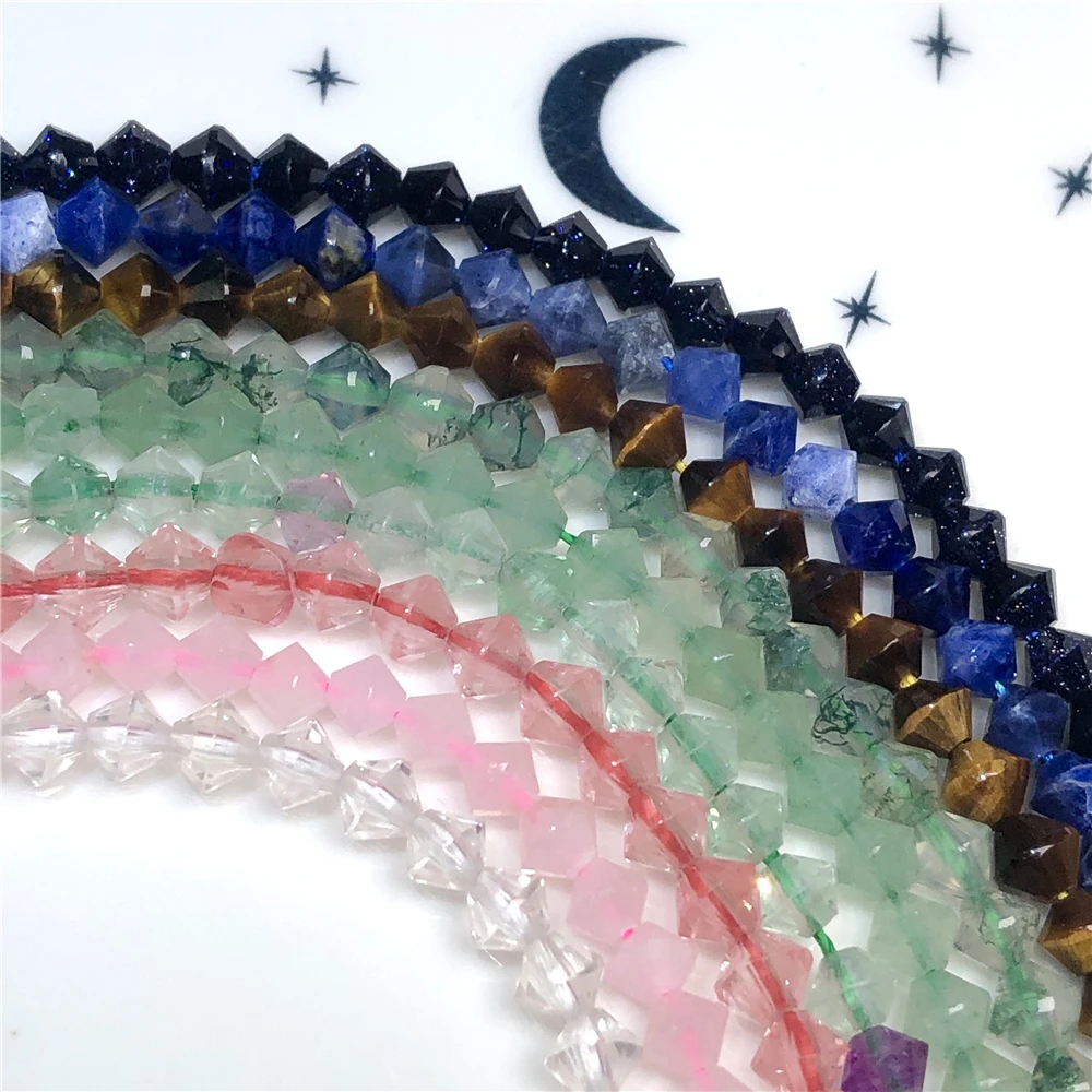 

Wholesale Natural Stone Faceted Bicone Beads accessories 4/6mm Tiny Crystal DIY Gem Beads For Jewelry Making Bracelet