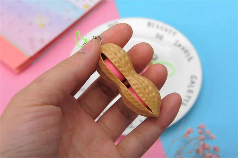 New Unlimited Pinch Squeeze Peanut Meat Soybean Squeeze Decompress Relieve Boredom and Vent Small Keychain Stress Fidget Toys squeezy toys