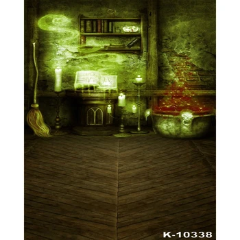 

Halloween Horror Night Photography Backdrop Magic Book Potions Candles Enchanted House Wizard Scene Photo background Studio Prop