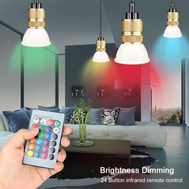 Светодиодная лампа RGB E27 RGBW с регулируемой яркостью умная для украшения дома и